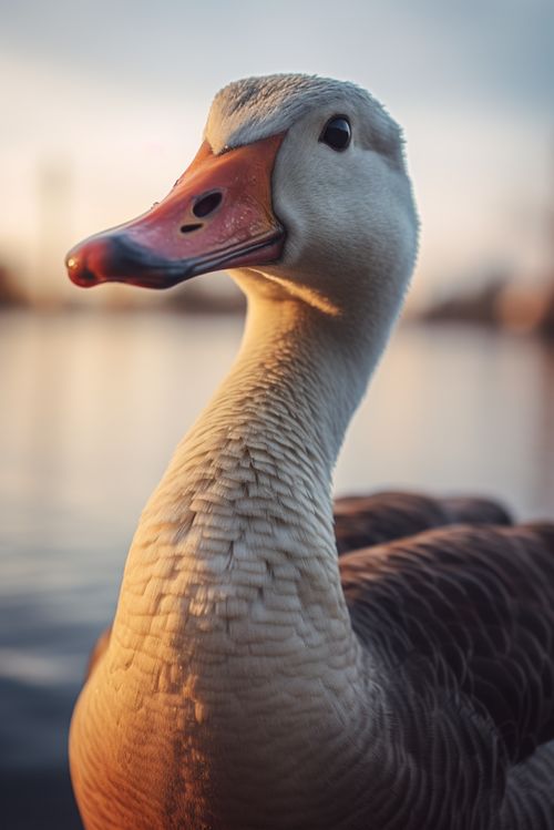 夕照归羽 落日黄昏下的家禽养殖与摄影之美